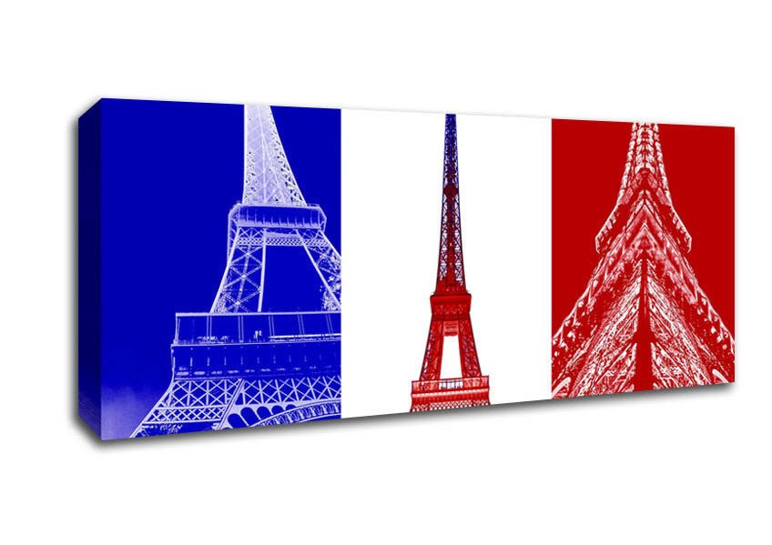 Eiffel Tower French Colours Canvas Wall Art - Zestio