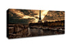 Eiffel Tower Sepia Clouds Canvas Wall Art - Zestio