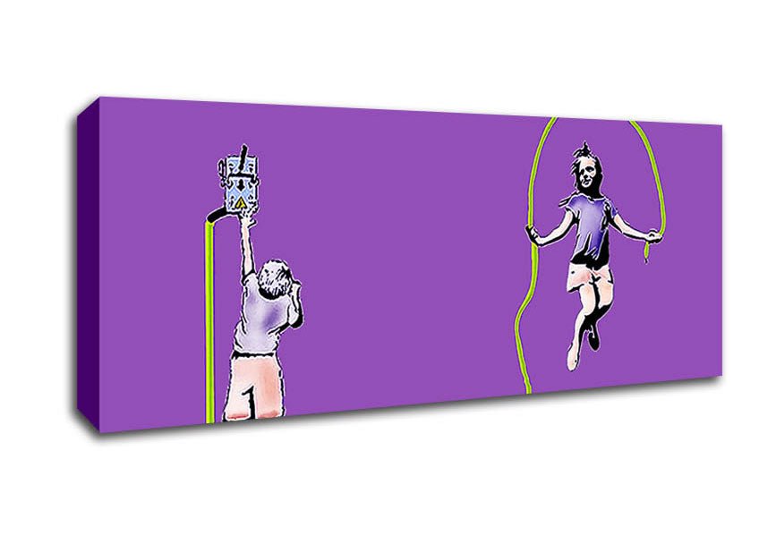 Electric Skipping Rope Purple Canvas Wall Art - Zestio