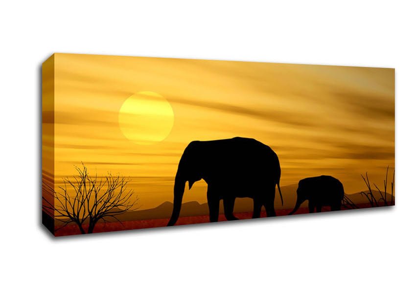 Elephant Safari Desert Canvas Wall Art - Zestio