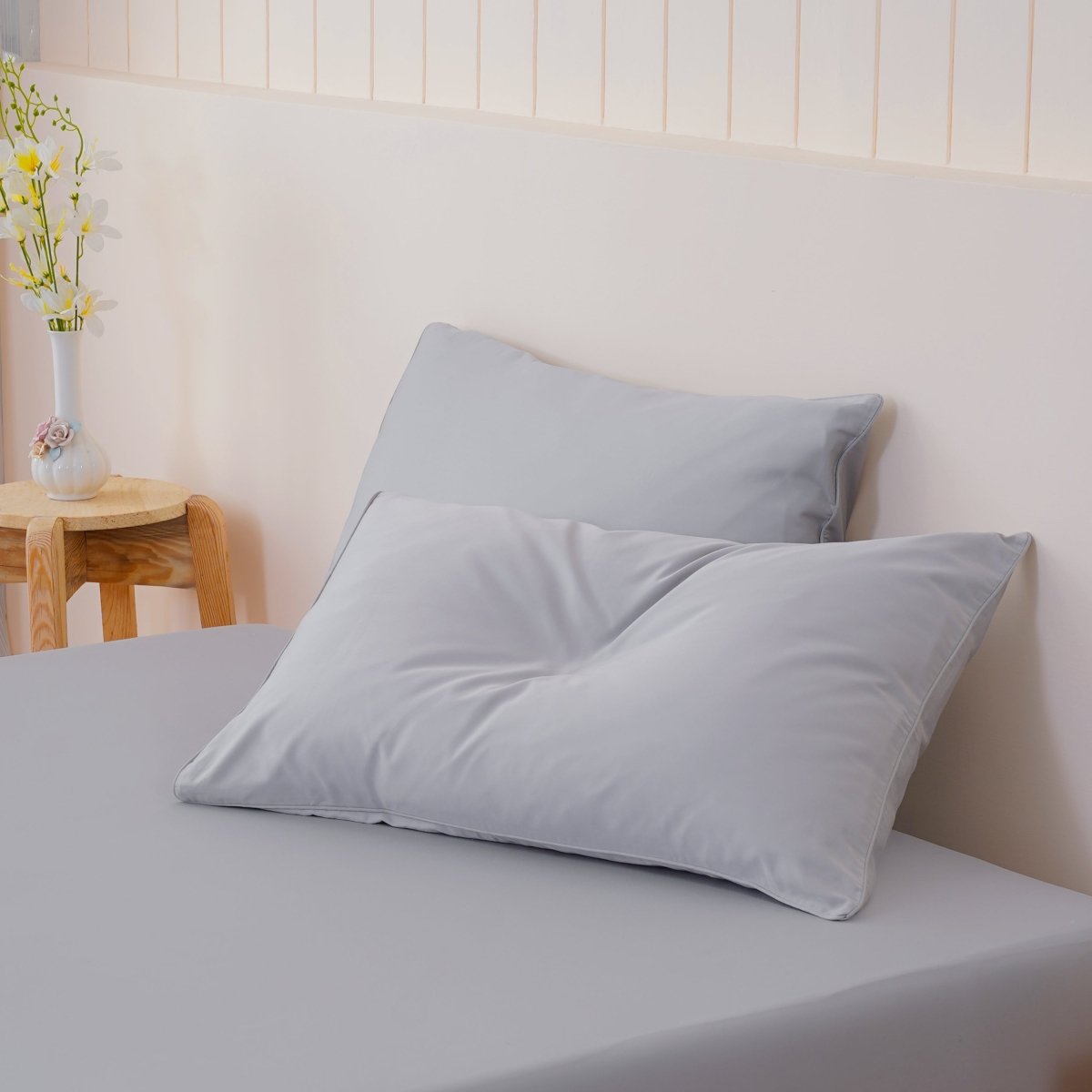 Ella Cotton - Dove Grey Pillowcases Pair - Zestio