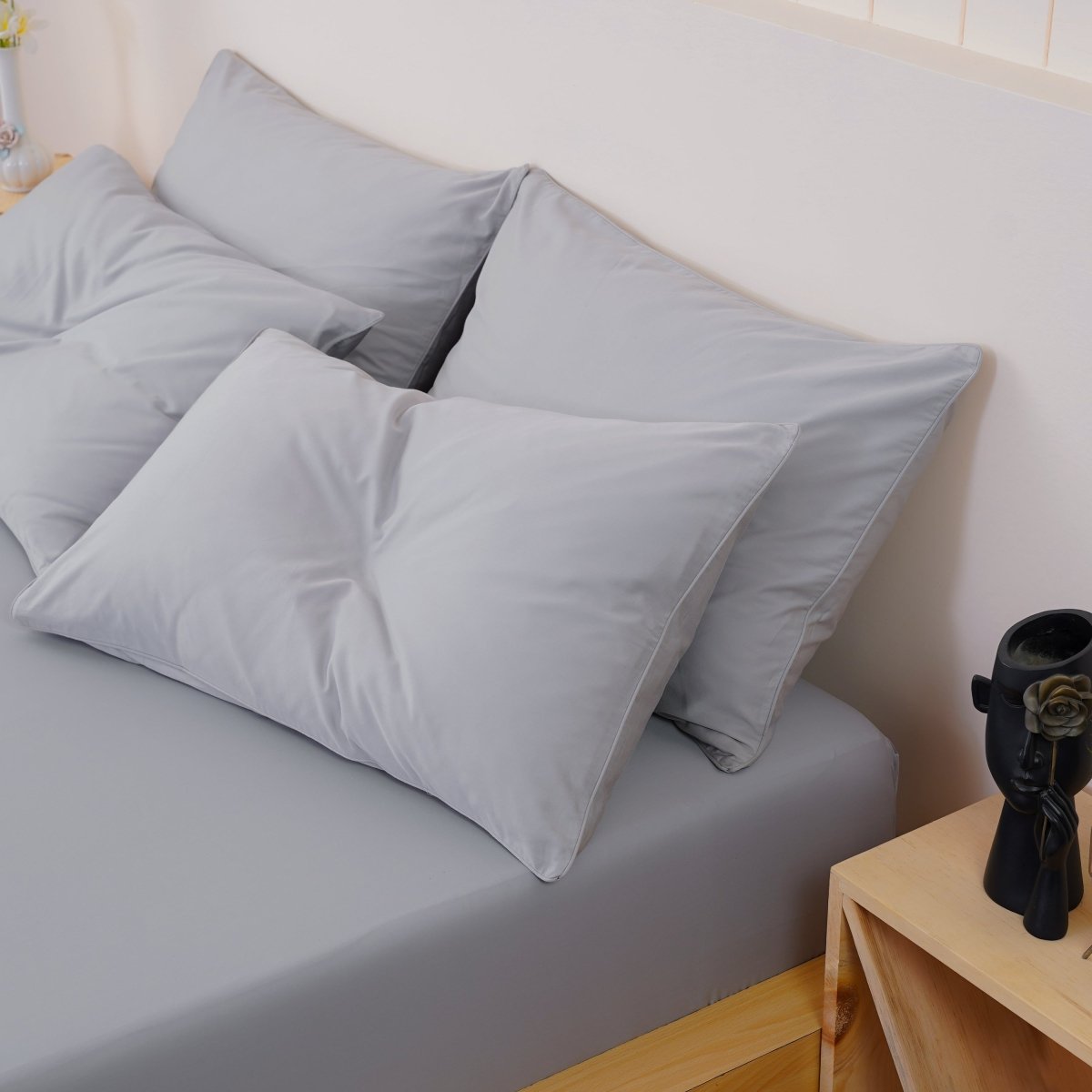 Ella Cotton - Dove Grey Pillowcases Pair - Zestio