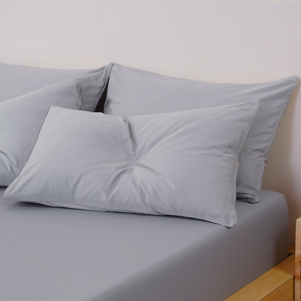 Ella Cotton - Dove Grey Pillowcases Pair - Zestio
