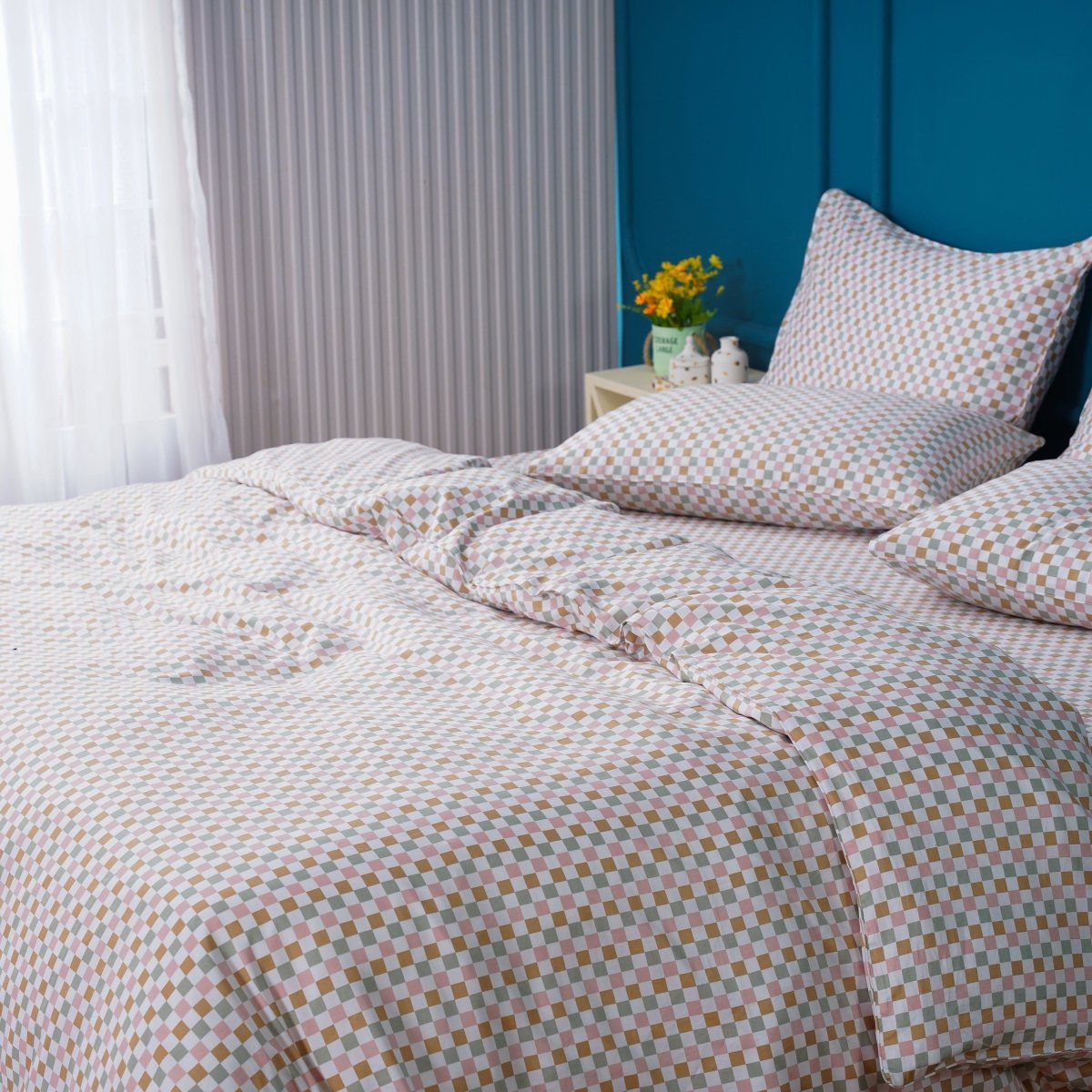 Ella Cotton - Gems Checkerboard Duvet Cover - Zestio