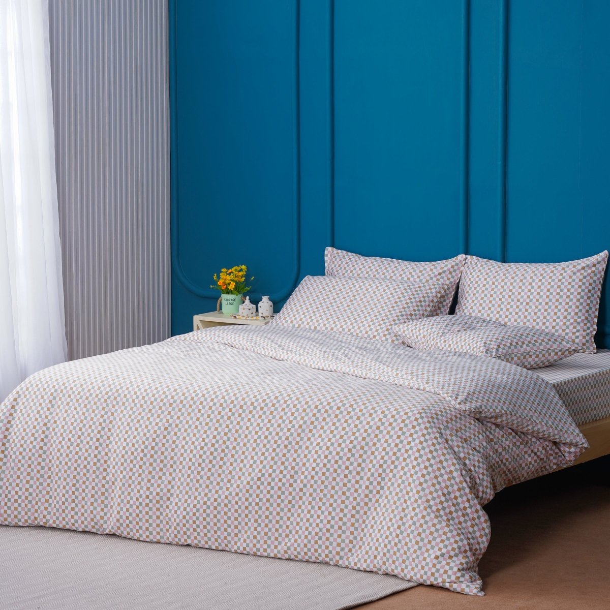 Ella Cotton - Gems Checkerboard Duvet Cover - Zestio
