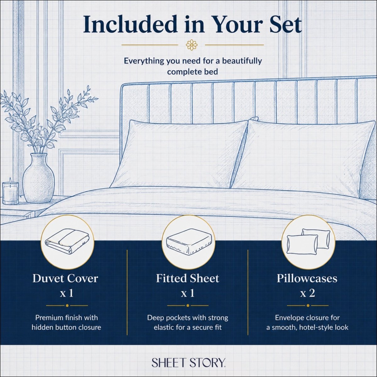 Ackly Bamboo - Dove Grey Duvet Cover, Fitted Sheet & Pillowcases Set