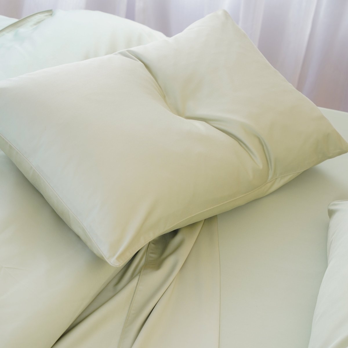 Ella Cotton - Sage Green Pillowcases Pair - Zestio