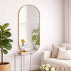 Emi - Full Length Gold Metal Runway Oval Mirror - 150cm x 60cm - Zestio