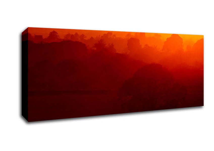 English Countryside At Dawn Canvas Wall Art - Zestio