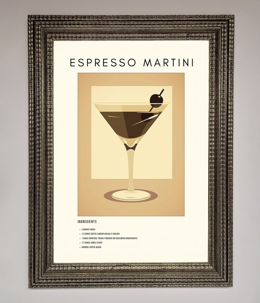 Espresso Martini Cocktail Framed Print - Zestio