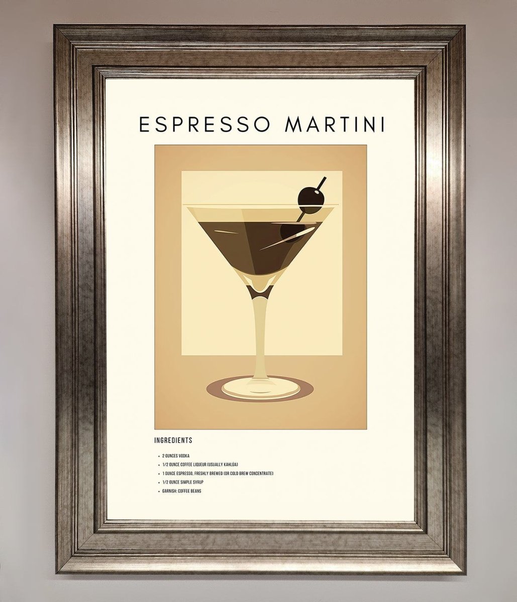 Espresso Martini Cocktail Framed Print - Zestio
