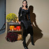 Women's Pleated Slim Fit Slit Long-sleeved Dress
