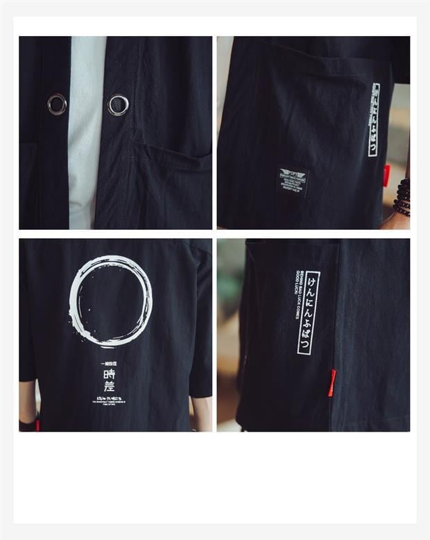 Men’s Three-Quarter Sleeve Tang-Inspired Cotton Jacket