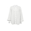 Simple Jacquard Top With A Stand-up Collar And Slightly Puffed Sleeves