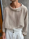 Vintage-Inspired Distressed Collar Shirt