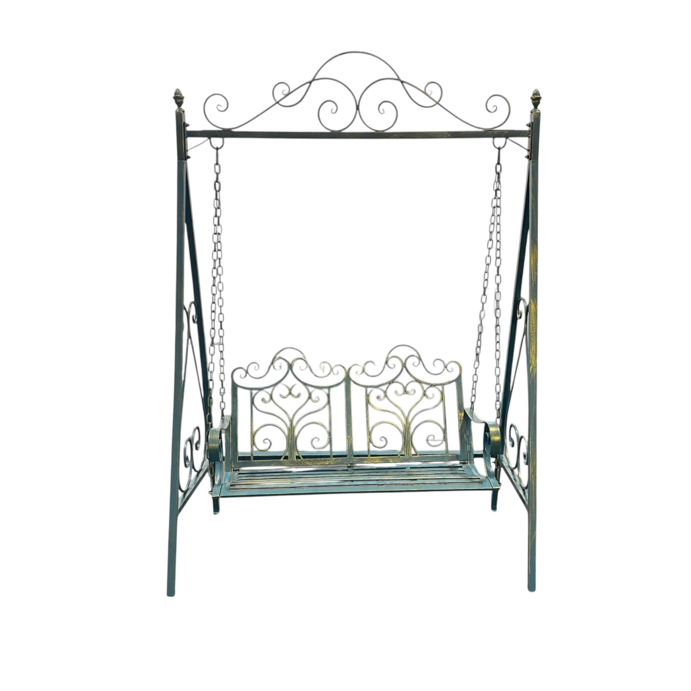 BLUE/GOLD METAL SWING BENCH
