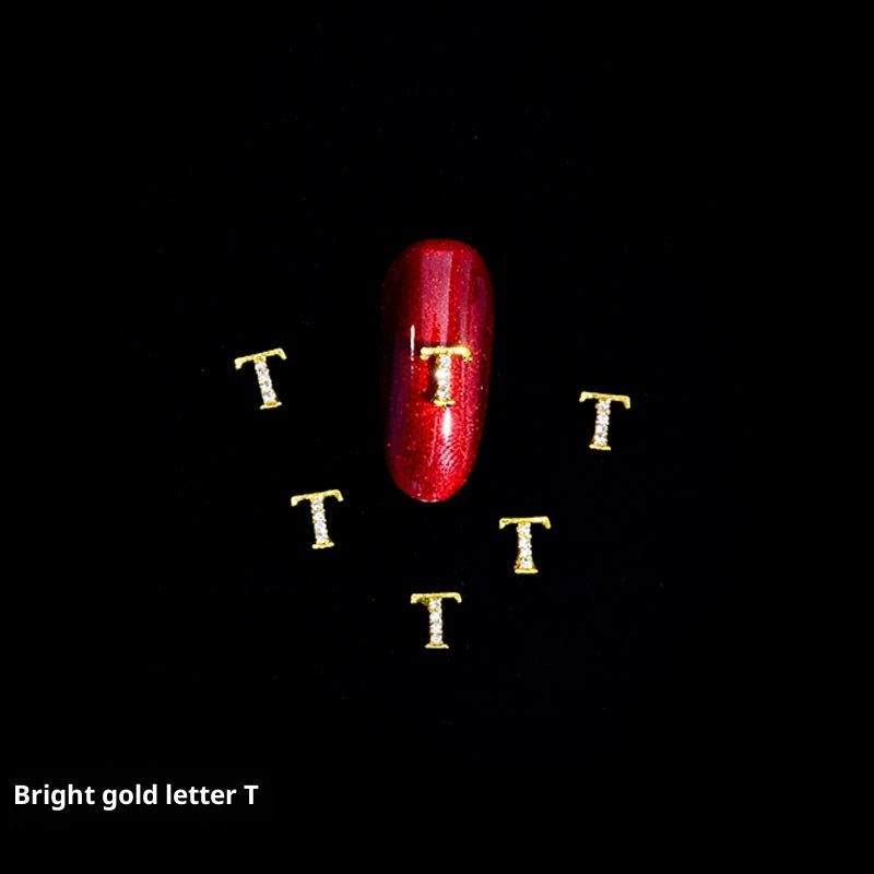 26 Letter Alloy Nail Ornament Nail Crystal