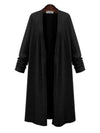 Women's Long Sleeve Cardigan Knit Trench Coat