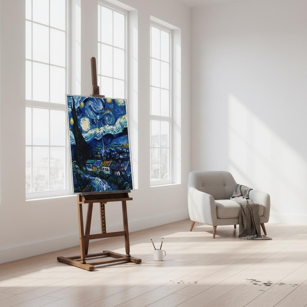 Starry Night Inspired Fine Art Print | Van Gogh Masterpiece Reproduction Poster | Classic Wall Decor