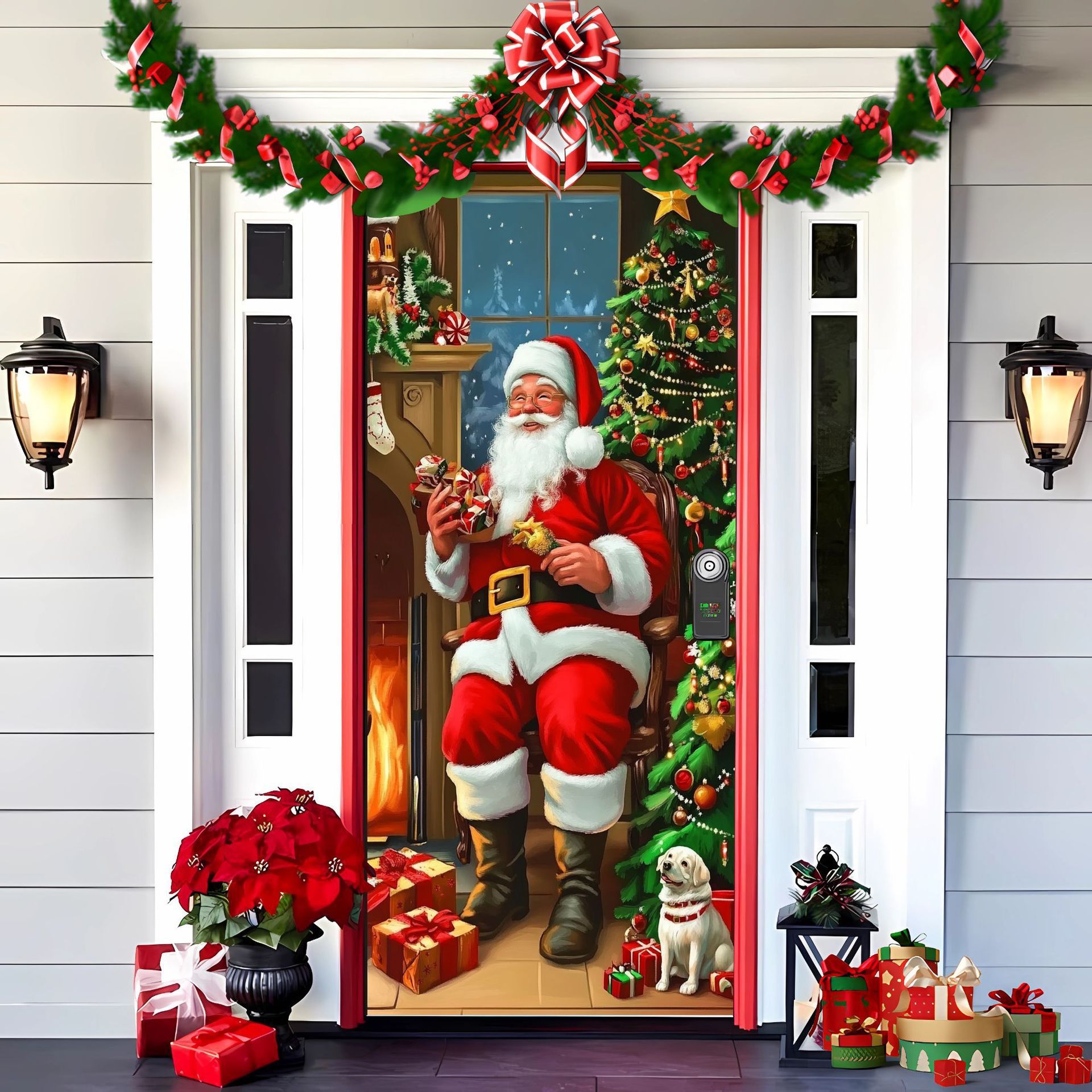 Christmas Curtain Decoration Hanging Cloth Background