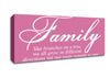 Family Quote Family We All Grow In Different Directions Pink Canvas Wall Art - Zestio