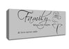 Family Quote Family Where Life Begins 1 Grey Canvas Wall Art - Zestio