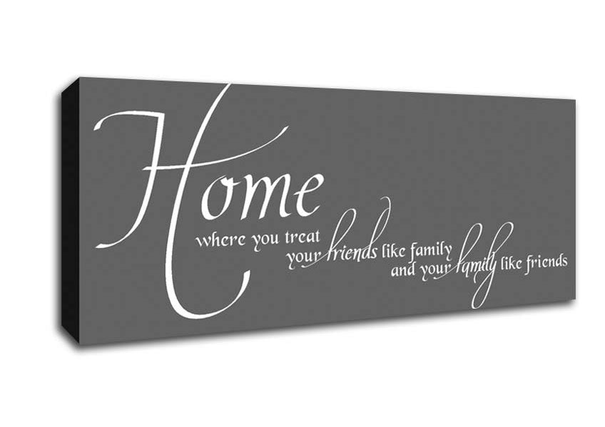 Family Quote Home Family Friends Grey Canvas Wall Art - Zestio