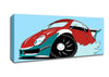 Fast Racecar Baby Blue Canvas Wall Art - Zestio