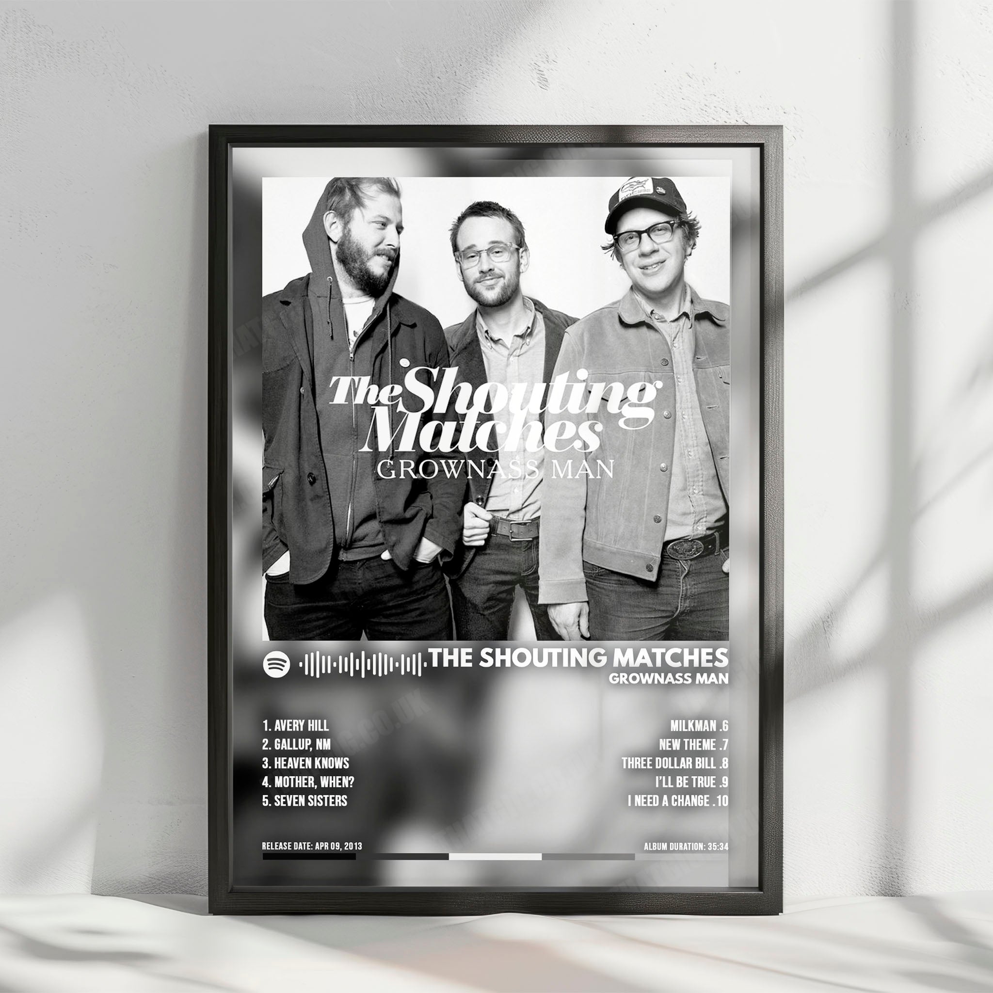 The Shouting Matches "Grownass Man" Album Cover Poster - with Complete Tracklist
