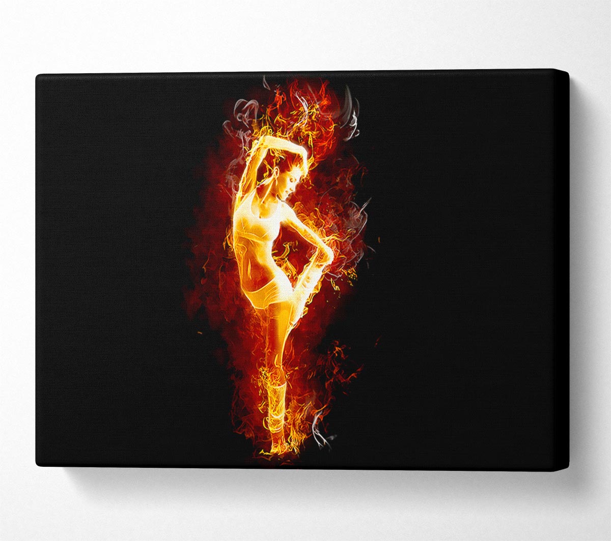 Fire Dancer Orange Canvas Wall Art - Zestio