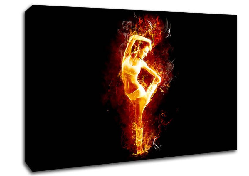 Fire Dancer Orange Canvas Wall Art - Zestio
