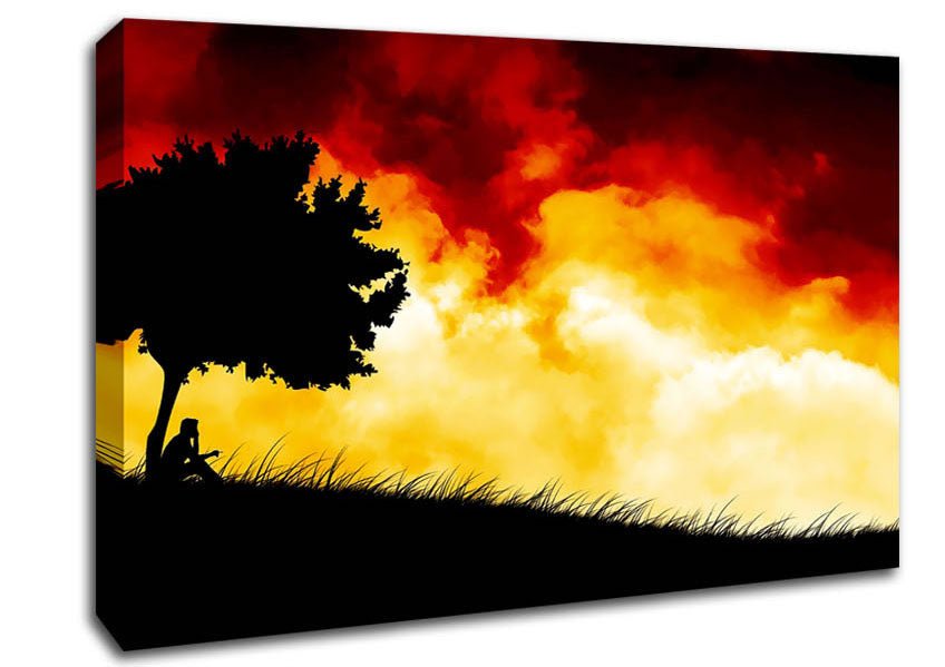 Fire Sky Red Canvas Wall Art - Zestio
