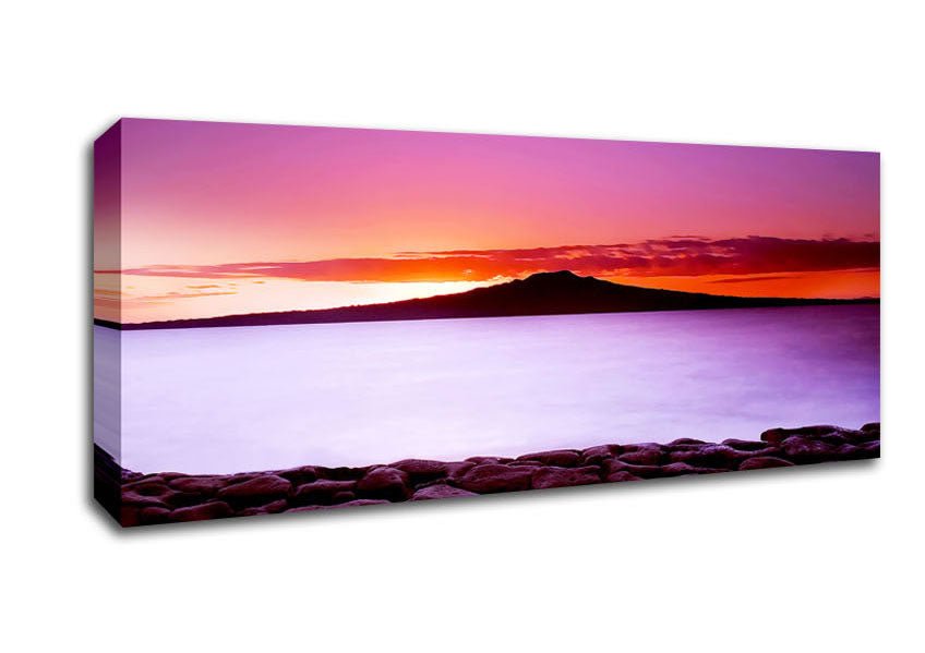 First Light Over The Ocean Rocks Canvas Wall Art - Zestio