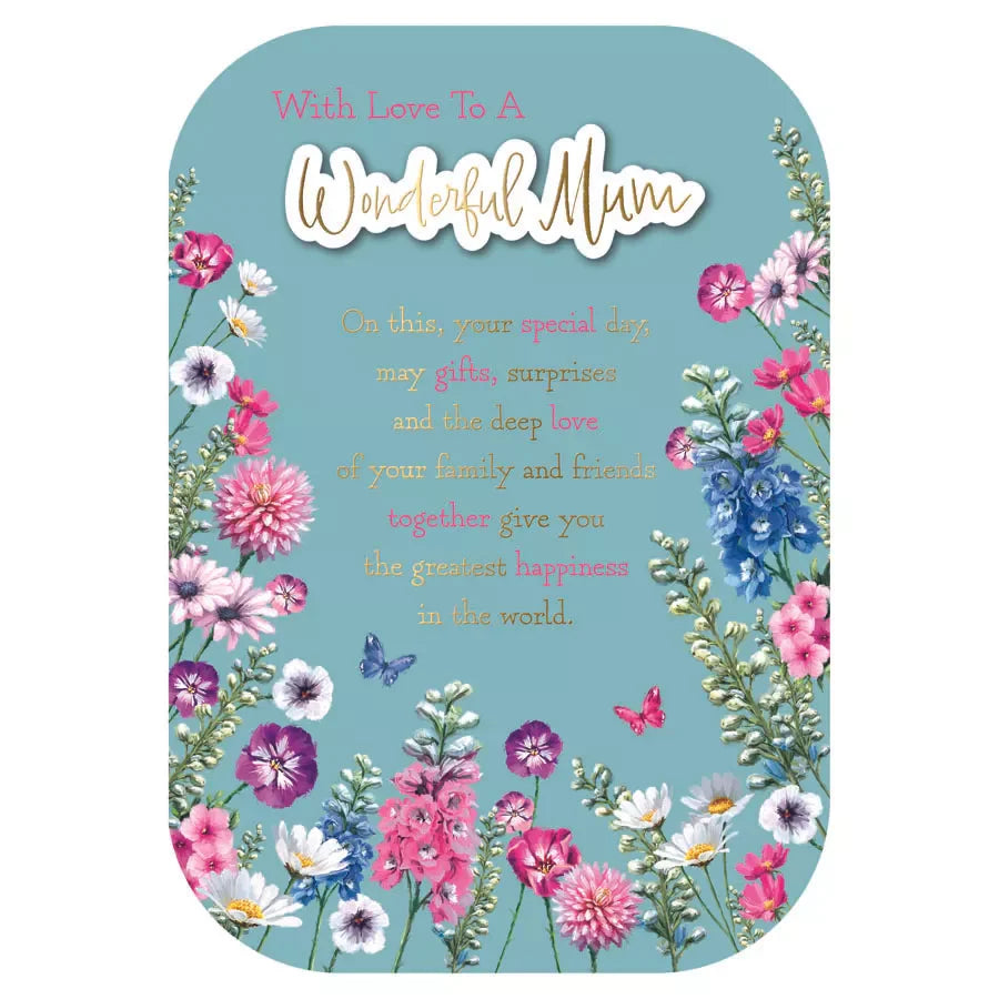 WITH LOVE  TO  MY WONDERFUL MUM    BIRTHDAY  CARD