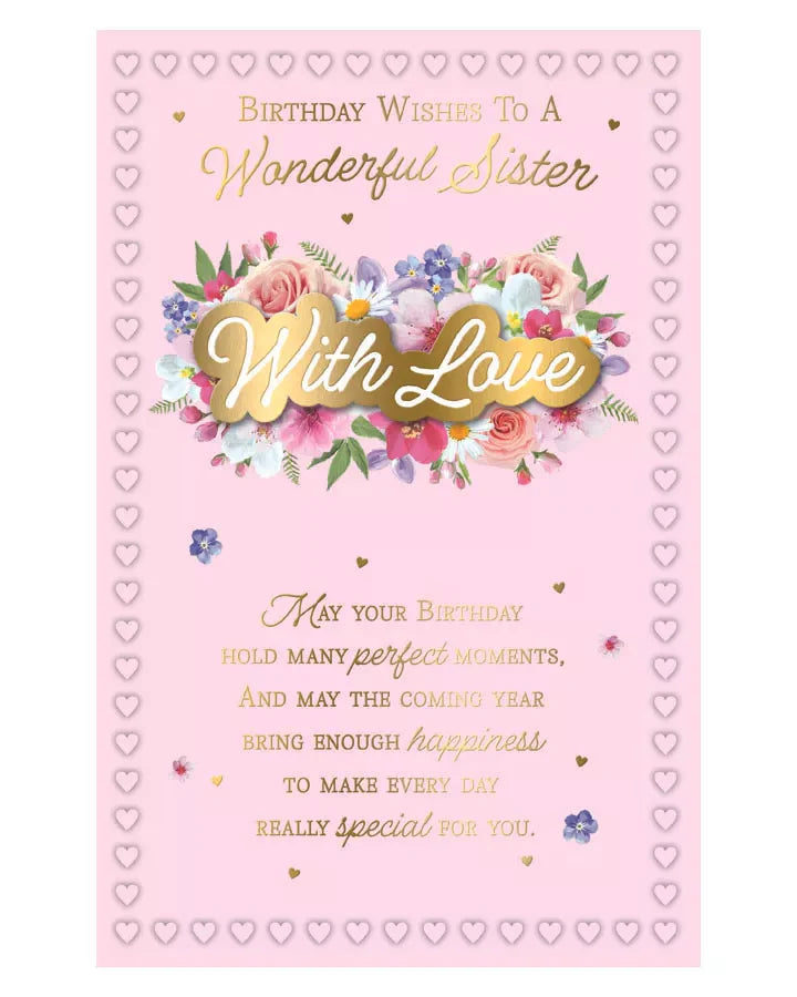 Birthday   wishes  to a  wonderful   Sister  6   page inserts