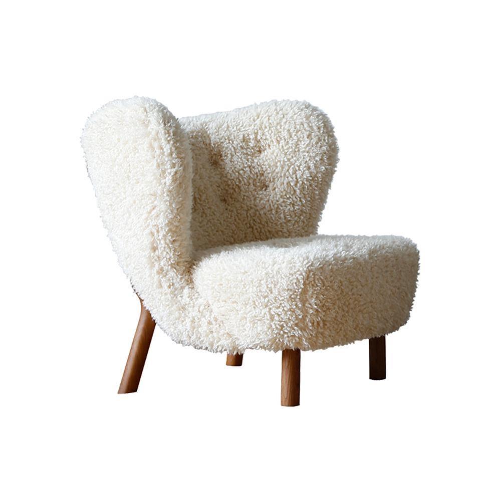 Fitz Lounge Chair, Long Hair, White