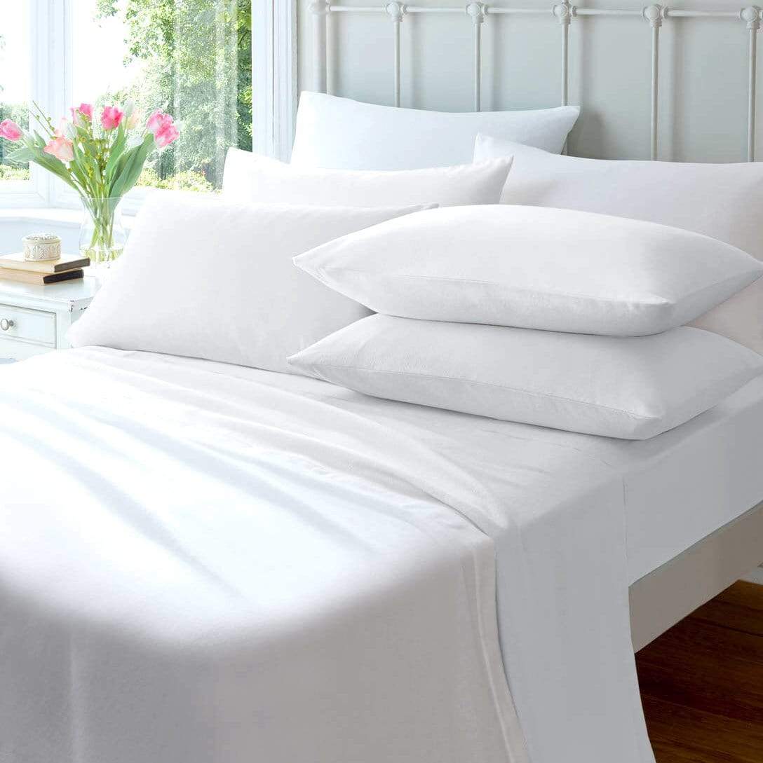 OLIVIA ROCCO Flannelette Flat Sheet 100 Percent Cotton Brushed Super Soft OEKO TEX Certified Premium Bedding In Various Sizes And Colours