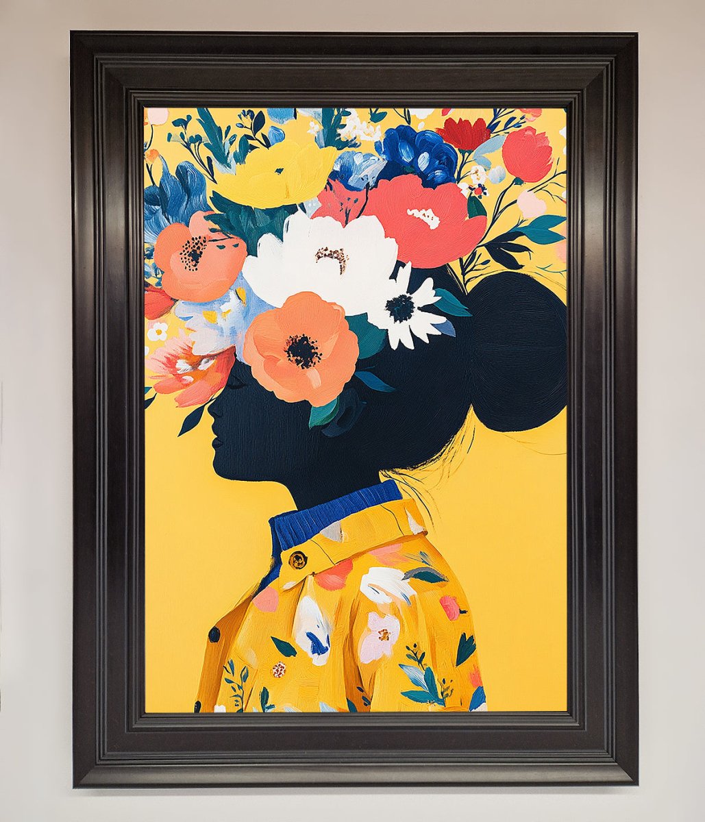 Floral Explosion Yellow Framed Print - Zestio