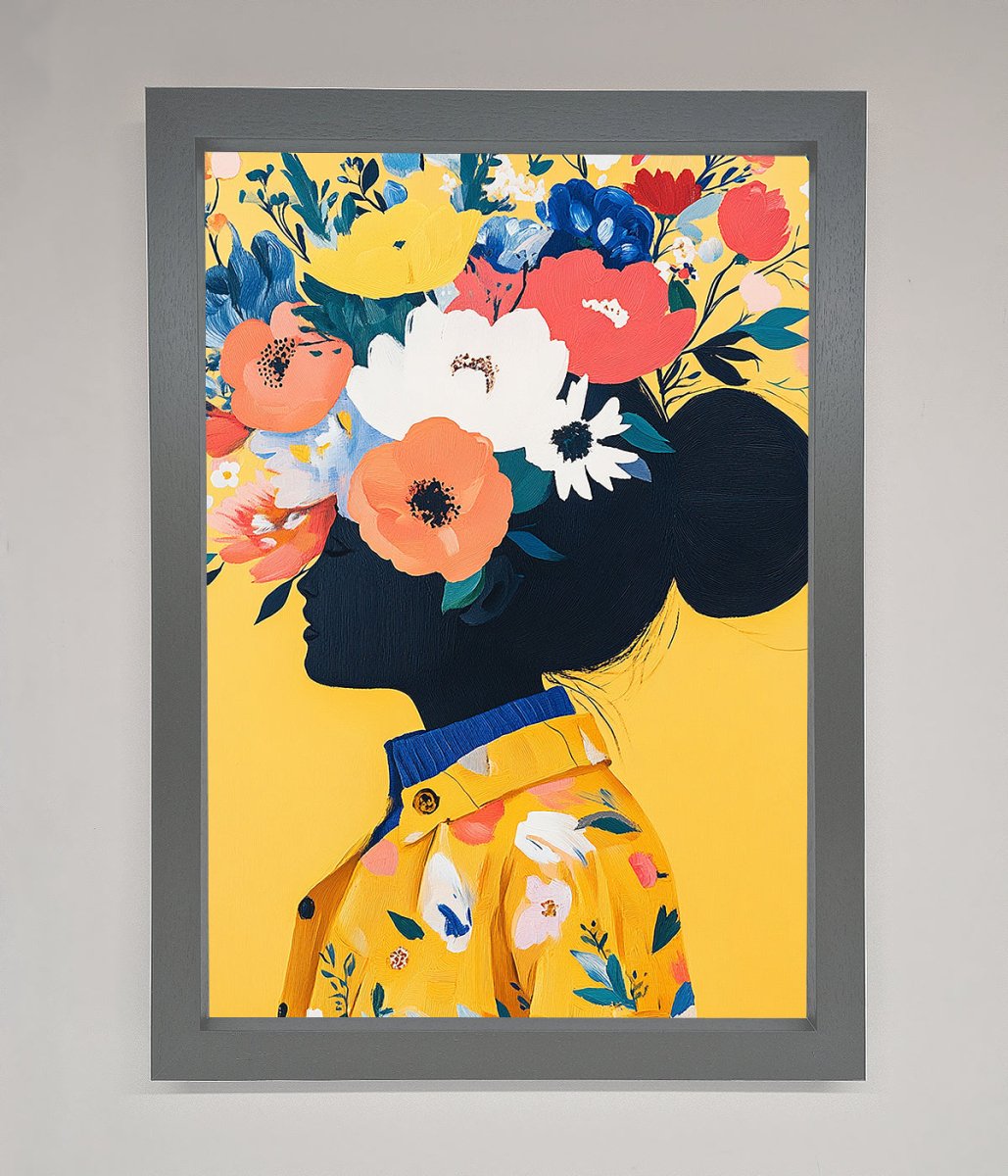 Floral Explosion Yellow Framed Print - Zestio