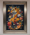 Floral Garden Tiger Framed Wall Art - Zestio
