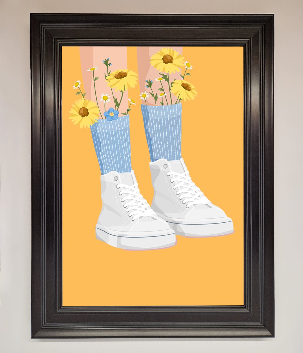 Flowers In Socks Framed Poster - Zestio