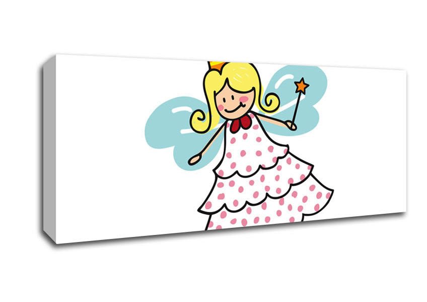 Flying Fairy White Canvas Wall Art - Zestio