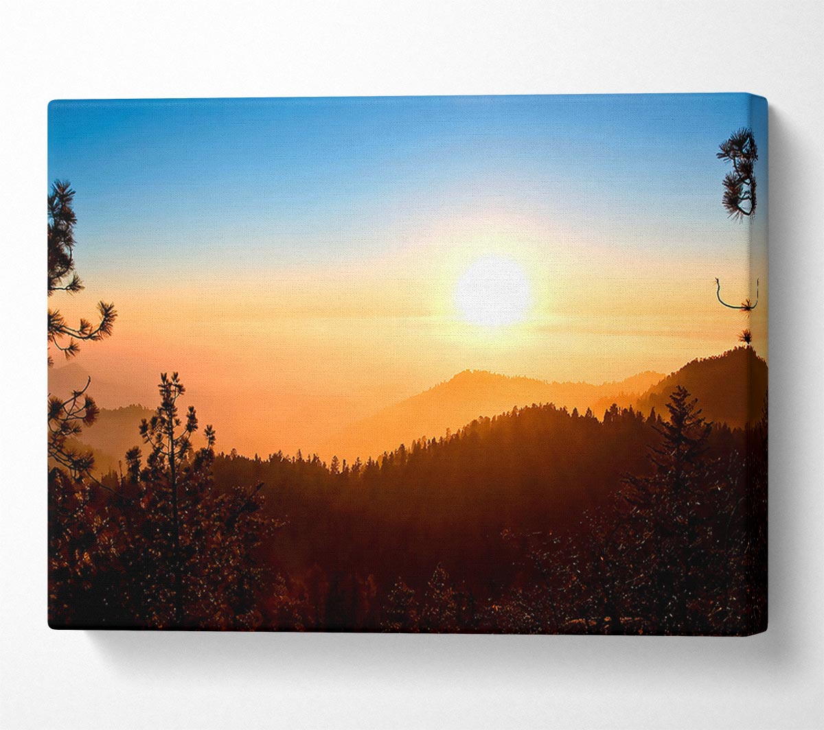 Foggy Sunset Canvas Wall Art - Zestio