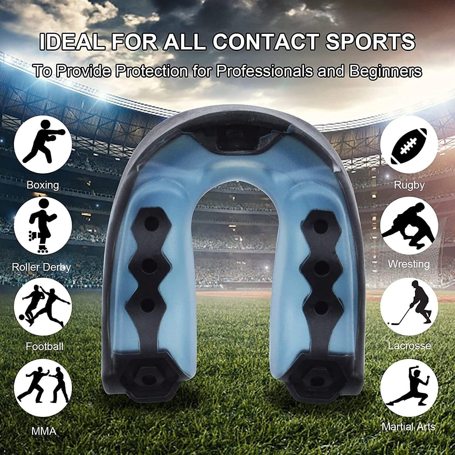 Football Mouth Guard Adult Youth Sports Mouthguard with Strap 4 Pack Multisport