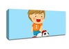 Footballer Standing On Ball Baby Blue Canvas Wall Art - Zestio