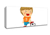 Footballer Standing On Ball White Canvas Wall Art - Zestio