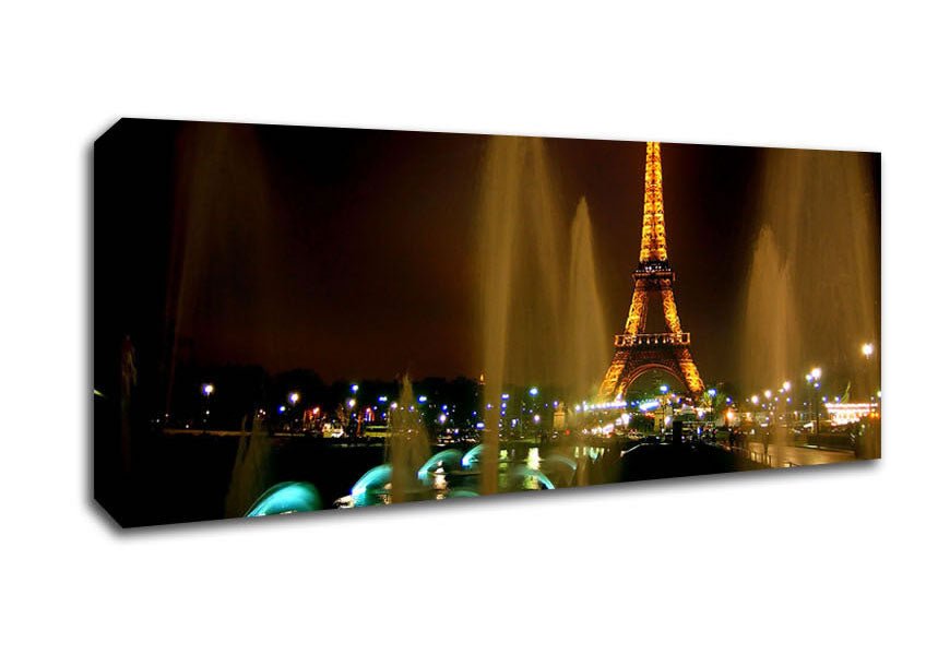 Fountains And Eiffel Tower Canvas Wall Art - Zestio