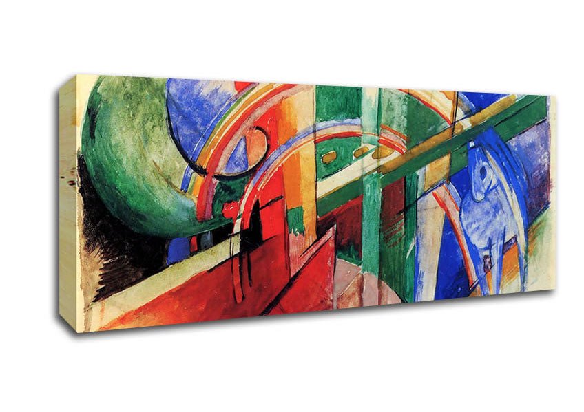 Franz Marc Blue Horse With Rainbow Canvas Wall Art - Zestio