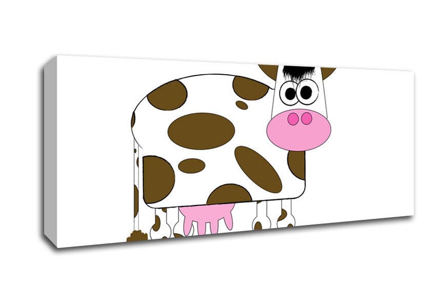 Funny Cow With Hair White Canvas Wall Art - Zestio
