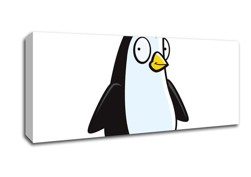 Funny Penguin White Canvas Wall Art - Zestio